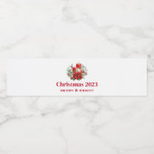 ポインセチア花付きキャンドルセンターピース ペットボトルラベル (シングルラベル)