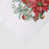 ポインセチア花付きキャンドルセンターピース 薄葉紙 (詳細)