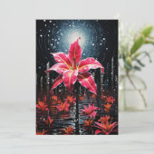 ポインセチア花抽象芸術クリスマスカード シーズンカード (スタンド正面)