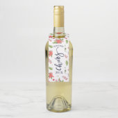 ポインセチア花束パターンモダンタイポグラフィ ボトルネックタグ (ボトル)