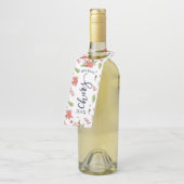 ポインセチア花束パターンモダンタイポグラフィ ボトルネックタグ (アングル)