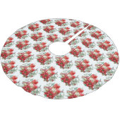 ポインセチア花柄キャンドルセンターピース ブラッシュドポリエステルツリースカート (アングル)