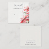 ポインセチア花模様クリスマスイヤリングスタッドホルダー スクエア名刺 (正面/裏面)