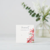 ポインセチア花模様クリスマスイヤリングスタッドホルダー スクエア名刺 (スタンド正面)