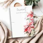 ポインセチア花模様クリスマスネックレスホルダー 名刺