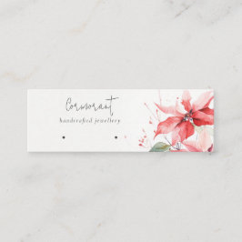 ポインセチア花模様クリスマスバスケスタッドホルダー スキニー名刺