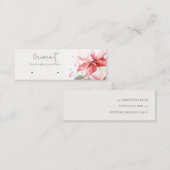 ポインセチア花模様クリスマスバスケスタッドホルダー スキニー名刺 (正面/裏面)