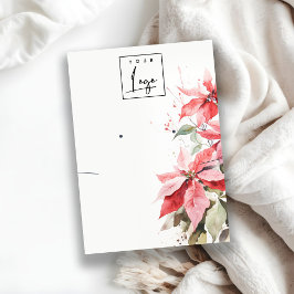 ポインセチア花模様ロゴイヤリングネックレスホルダー 名刺