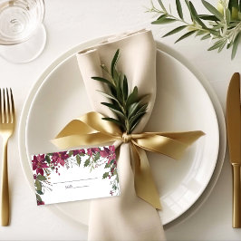 ポインセチア花模様結婚ズ |緋色 プレイスカード