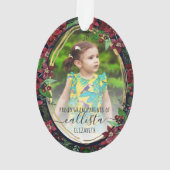 ポインセチア花誇りを持った祖父母の写真名 オーナメント (裏面)