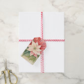 ポインセチア花 ギフトタグ (より糸付き)