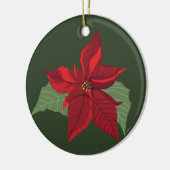 ポインセチア花 – クリスマス – セラミックオーナメント (左)