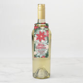 ポインセチア葉フラワーズホリデークリスマス ボトルネックタグ (ボトル)