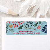 ポインセチア葉ベリーズクリスマスホリデーアドレス ラベル (インサイチュ)