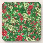 ポインセチア葉モミフローラクリスマス | コースター (正面)