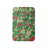 ポインセチア葉モミフローラクリスマス | バスマット (正面縦)