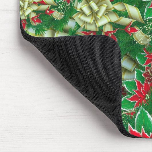 ポインセチア葉モミフローラクリスマス | マウスパッド (コーナー)