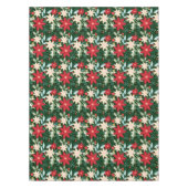 ポインセチア葉花とクリスマス テーブルクロス (正面)