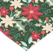 ポインセチア葉花とクリスマス ロングテーブルランナー (コーナー)