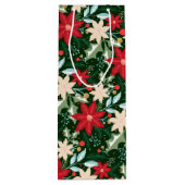 ポインセチア葉花とクリスマス ワインギフトバッグ (裏面)