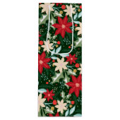 ポインセチア葉花とクリスマス ワインギフトバッグ (正面)