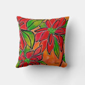 ポインセチア角枕 クッション (裏面)