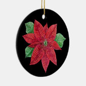 ポインセチア記念オーナメント/ブラックカスタマイズ-! セラミックオーナメント (右)