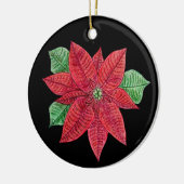 ポインセチア記念オーナメント/ブラックカスタマイズ-! セラミックオーナメント (左)