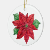 ポインセチア記念オーナメント/ホワイトカスタマイズ-それ！ セラミックオーナメント (左)