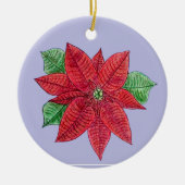 ポインセチア記念オーナメント/ラベンダカスタマイズー-! セラミックオーナメント (正面)