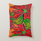 ポインセチア訛り枕 アクセントクッション (正面(垂直))