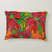 ポインセチア訛り枕 アクセントクッション (裏面)