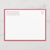 ポインセチア赤いクリスマスフローラリハーサルディナー インビテーションポストカード (裏面)