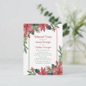 ポインセチア赤いクリスマスフローラリハーサルディナー インビテーションポストカード (スタンド正面)