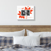 ポインセチア赤いグラフィック休日フォトキャンバス印刷 キャンバスプリント (インサイチュ (寝室))