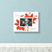 ポインセチア赤いグラフィック休日フォトキャンバス印刷 キャンバスプリント (インサイチュ (ウッドフロア))