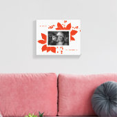 ポインセチア赤いグラフィック休日フォトキャンバス印刷 キャンバスプリント (インサイチュ (リビング))