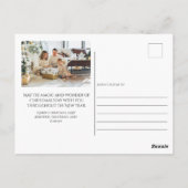 ポインセチア赤いフレーム2写真クリスマスグリーティング ポストカード (裏面)