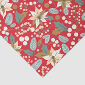 ポインセチア赤い背景の冬の休日のラップ 薄葉紙 (詳細)