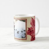 ポインセチア赤枠クリスマスマグ コーヒーマグカップ (正面右)