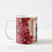 ポインセチア赤枠クリスマスマグ コーヒーマグカップ (左)