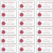 ポインセチア赤 |灰色のクリスマス住所 シール (正面)