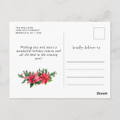 ポインセチア赤（鳥）ショウジョウコウカンチョウクリスマスグリーティングホリデー ポストカード (裏面)