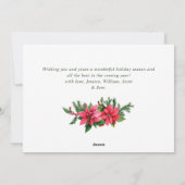 ポインセチア赤（鳥）ショウジョウコウカンチョウクリスマスグリーティング写真 シーズンカード (裏面)