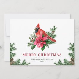 ポインセチア赤（鳥）ショウジョウコウカンチョウクリスマスグリーティング シーズンカード