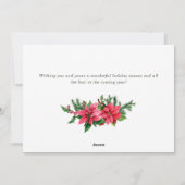 ポインセチア赤(鳥)ショウジョウコウカンチョウクリスマスグリーティング シーズンカード (裏面)