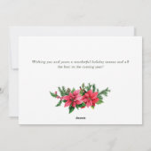 ポインセチア赤（鳥）ショウジョウコウカンチョウクリスマスグリーティング シーズンカード (裏面)