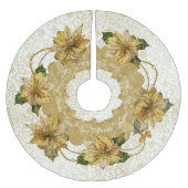 ポインセチア金ゴールドクリスマスツリースカート ブラッシュドポリエステルツリースカート (正面)