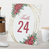 ポインセチア金ゴールドグリッター結婚クリスマス 台座サイン (インサイチュ)