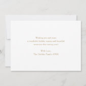 ポインセチア金ゴールドハッピーホリデーズクリエレガントスマス シーズンカード (裏面)